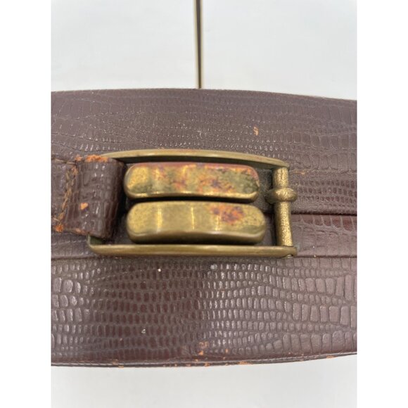 Brown Faux Leather Handbag by AMERICAN MODES Gold Clasp & Matching Coin Purse - Picture 8 of 14